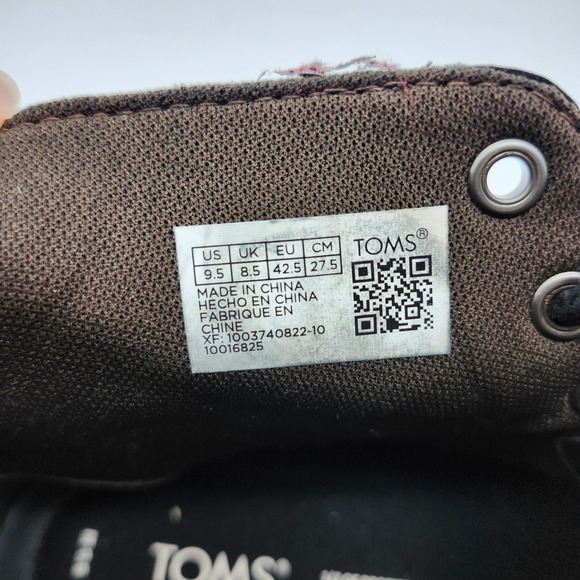 TOMS Men's Black Leather Hillside Lace Up Ankle Chukka Boots Size 9.5 - Picture 7 of 9